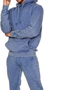 Sudadera con parche bordado desgastado para hombre, Sudadera con capucha y cremallera, pantalones acampanados, chándal para hombre, conjunto de pantalones de chándal y Sudadera con capucha lavados con ácido - Product Image 3