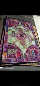 Tapiz Decorativo Vintage Hecho a Mano con Motivos Kundan y Moti para Colgar en la Pared, Decoración de Puerta, Maravilloso Mantel Étnico de Proveedores Indios - Product Image 4