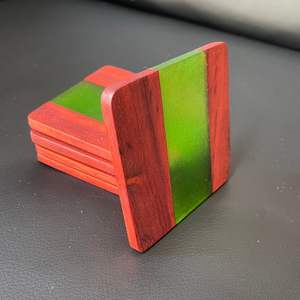 Posavasos de madera y resina, accesorios para juegos de té, posavasos de resina de madera maciza para el hogar, disponible para la venta, aspecto atractivo - Product Image 2
