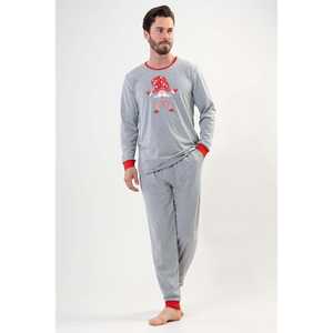 Ensemble de pyjama pour homme à manches longues et col rond avec poches, vêtements de nuit à revers - Product Image 4