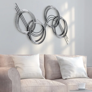 Décoration murale noire et argentée décoration intérieure et extérieure tenture murale hôtel restaurant maison salon chambre art décoratif - Product Image 4