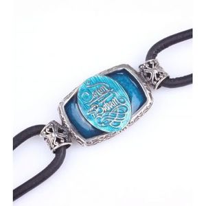 Pulsera de Cuero con Dije Grabado en Plata de Ley 925 'Mi Querido Papá' para Hombre - Product Image 6