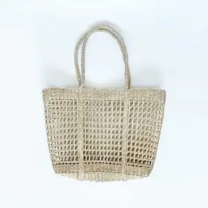 Custom logo OEM raffia beach going seagrass bags for women and ladies new fashion trend made in Vietnam
