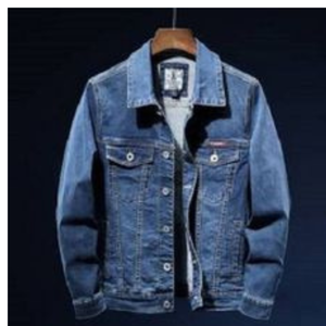 Chaqueta vaquera con revestimiento regular de otoño para hombre hecha a medida, cuello levantado, logotipo frontal, algodón elástico, liso, negro, azul, opciones de talla grande - Product Image 6