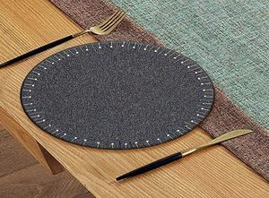 Luxury Modern Glass Beaded Placemat for Dining <b>Table</b> <b>Blue</b> Rainbow Color for Holiday Easter Wedding Parties - Product Image 3