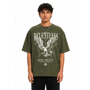 เสื้อยืดกราฟิกสีดำแบบกำหนดเองสำหรับผู้ชาย ทรงโอเวอร์ไซส์ สตรีทแวร์ ลายพิมพ์วินเทจ ผ้าฝ้าย เสื้อยืดลำลอง ฮิปฮอป แฟชั่นแนวสตรีท - Product Image 1