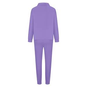 Ensemble de survêtement pour femme, décontracté, 2 pièces, hiver, chaud, doublé en polaire, 100% coton, sweat-shirt à manches longues, fermeture éclair, pantalon de survêtement respirant - Product Image 5