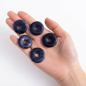 Donuts de Cristal Natural, Donuts de Piedra de Cristal Blue Goldstone, Gemas de Cristal, Gemas de Reiki, Donuts Curativos, Ágata, Mayorista - Product Image 5