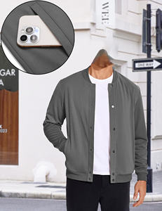 Chaqueta de béisbol para hombre con diseño de patrón personalizado para primavera y otoño, chaqueta universitaria informal deportiva, soporte de lona de piel de oveja real - Product Image 3