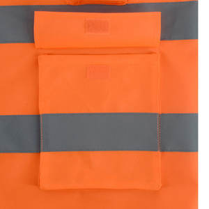 Chaleco de seguridad de alta visibilidad con logotipo personalizado, chaqueta reflectante de clase 3 con múltiples bolsillos, tela de lona de talla grande - Product Image 6