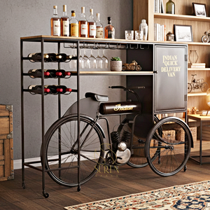 Cycle Style Hotel Restaurant Design Handcrafted Iron Wood Wine Rack - Product Image 1