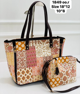 Conjunto de 2 Uds de bolsa de mano de calidad superior con cremallera Diseño contemporáneo Cierre de cremallera seguro para una gran capacidad, muchos usos para la vida diaria - Product Image 1