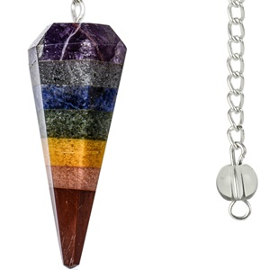 จักระคริสตัลลูกตุ้มรักษาพลังงานจักระ7อันสำหรับการปรับสมดุลทางจิตวิญญาณและการทำสมาธิ - Product Image 1