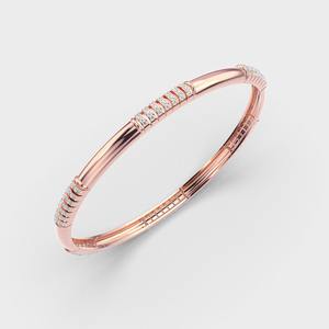 OEM 9K Yellow / White / Rose <b>Gold</b> 0.8ct Brilliant Cut Diamond Rhodium Plated IGI Certified Minimal Designer <b>Bangle</b> Bracelet for - Product Image 4