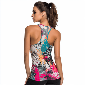 Camisetas sin mangas estampadas para Yoga y Fitness para mujer, camisetas ligeras sin mangas ajustadas con sublimación, camisetas sin mangas con estampado personalizado para mujer - Product Image 5