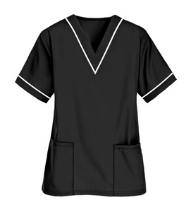 Gommage d'allaitement de haute qualité avec logo personnalisé Tissu doux en poly coton pour femmes OEM Vente en gros Top à col en V Uniformes hospitaliers - Product Image 5