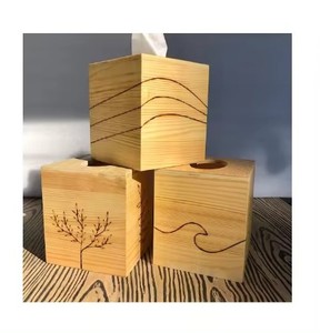 Caja rectangular de madera para papel facial, caja de almacenamiento, caja de pañuelos de madera de acacia, tamaño personalizado y venta - Product Image 1
