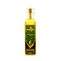 Hoogwaardige koudgeperste extra vierge olijfolie 250 ml goudgele vloeistof uit Anatolië in glazen fles, 24 maanden houdbaarheid