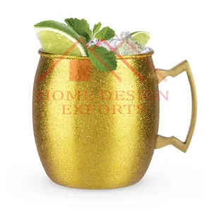 Tasse mule de Moscou en acier inoxydable doré avec sublimation de cocktail multicolore Tasses de fête Tasses à boire Meilleure vente