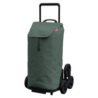 Chariot de courses pliable 52L avec filet et tissu vert 51x44x96cm