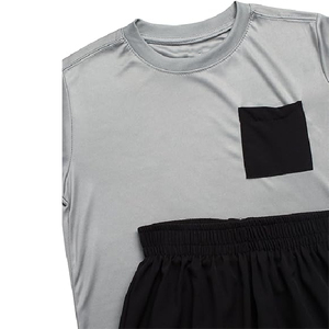 Blank <b>T</b>-<b>Shirt</b> Grey <b>Short</b> <b>Set</b> Streetwear Casual Breathable <b>Men</b> <b>Short</b> Sleeve <b>T</b>-<b>Shirt</b> <b>Shorts</b> 2 Piece <b>Sets</b> for <b>Men</b> High Quality - Product Image 4