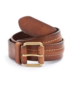 Cinturón de Cuero Marrón de Grano Completo Vintage para Hombre - Hebilla Metálica Cuadrada Clásica, Cinturón Retro Casual Duradero - Product Image 1