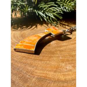 Harold Smith Spiny Oyster & Geometric Sterling Silver Inlay Necklace for Gift - Product Image 4
