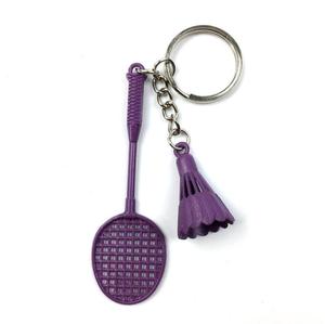 Creative colorful badminton racket Metal <b>personalized</b> <b>keychain</b> pendant small gift - Product Image 5