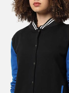 Chaqueta universitaria cómoda y transpirable de alta demanda para mujer, chaqueta pesada con logotipo impreso personalizado para mujer, doble color - Product Image 5