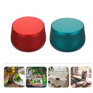 Glossy Powder Coated Metal Candle <b>Jars</b> With Lid Stable Base Perfect Home Decor Product Living Room Cafe Tableware Use <b>Jars</b> - Product Image 4