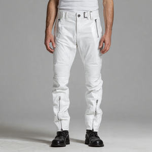 กางเกงหนังสำหรับนักขี่มอเตอร์ไซค์สำหรับผู้ชายกางเกงหนังแฟชั่นสำหรับฤดูหนาว - Product Image 1