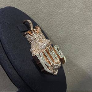 VVS Clarity Moissanite Diamond Pendant Icedown Silver/Gold Hip-Hop Style 18K Rose Gold Plated Fine Pendants Charms para hombres Regalo - Product Image 6