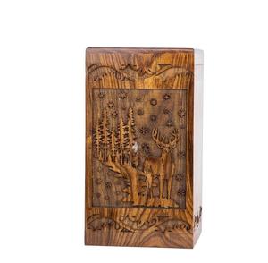 Urna de madera hecha a mano de palisandro para cenizas humanas, árbol de la vida, ciervo, caja de madera, urna de cremación personalizada para cenizas, caja de urna de madera grande - Product Image 4