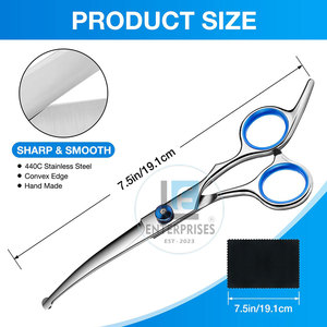 Best Selling Curved Stainless Steel Pet Grooming <b>Scissors</b> Simple Design Durable Low MOQ - Product Image 4