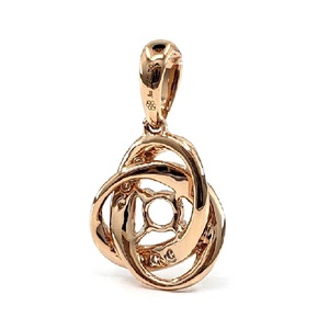 Livraison rapide bijoux habile Top qualité 18K solide or Rose véritable diamant rond Semi Mount pendentif pour femme - Product Image 3