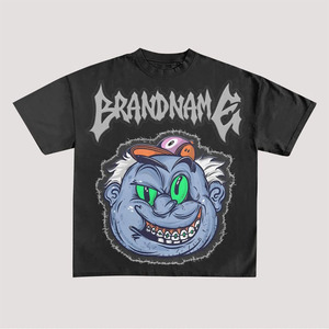 เสื้อยืดคอกลมพิมพ์ลายสไตล์วินเทจสำหรับผู้ชายเสื้อผ้าลำลองโอเวอร์ไซส์ผ้าคอตตอนสำหรับ100% - Product Image 5