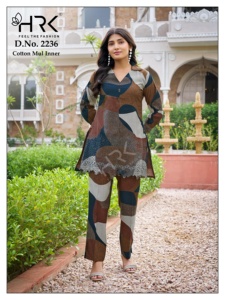 Designer Vatican Print Avec Broderie Exclusive Co-Ord Set Femme fabricant de mode et fournisseur de Surat - Product Image 3