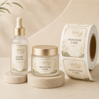 Étiquettes personnalisées pour soins de la peau, autocollants circulaires transparents en PET amovibles pour pots de sérum et crèmes, anti-humidité, marque privée, autocollants durables