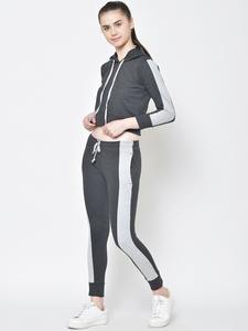 ชุดวอร์มผ้าฝ้าย2ชิ้นสำหรับผู้หญิงชุดวิ่งจ๊อกกิ้งมีฮู้ดชุดวอร์ม2ชิ้นแบบกำหนดเอง - Product Image 3