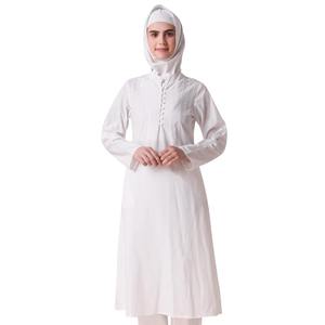 Hajna Modest - Túnica informal de algodón blanco con estampado de verano - Product Image 1