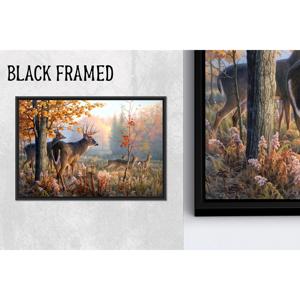 Impression sur toile de la famille de cerfs de la forêt bohème - Art mural élégant, 1P Blackframedcanvas - Product Image 1