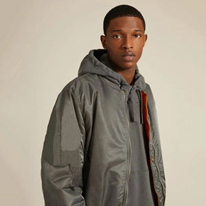 Chaqueta Bomber de Invierno para Hombre, Estilo Moderno, Personalizada, de Alta Calidad, con Cuello Alto, Impermeable, de Nailon, con Letras, Suministro Directo de Fábrica - Product Image 3