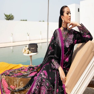 Eid saled ชุดเดรสทำงานปักลายสามชิ้นสำหรับผู้หญิงอินเดียและปากีสถาน - Product Image 1