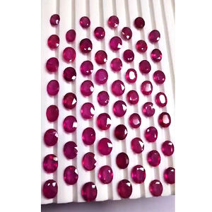 60 piezas de rubí Bangkok 9x7mm 10x8mm faceta ovalada 164 Cts lote Iroc ventas alta calidad piedras preciosas sueltas corte vidrio relleno rubí US $304 - Product Image 4