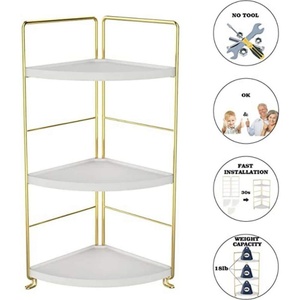 Étagère à épices en marbre et métal poli, parfaite pour le rangement de la cuisine, organisateur de salle de bain, utilisation de cadeaux d'hôtel à 3 niveaux - Product Image 5