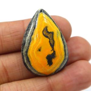 Jaspe Abejorro Natural, Cabujón de Piedra Preciosa, Jaspe Amarillo, Piedra Suelta Lisa, Proveedor Mayorista para Joyería - Product Image 1