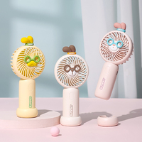 Ventilateur personnel portable couleur macaron avec support rond détachable, rechargeable par USB, mini-ventilateur de voyage