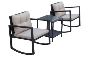 Stylish Modern 3PCS Wicker Rocking Furniture Set High Quality Outdoor Garden Patio <b>Chair</b> Rocker for Living Room Bedroom Hotels - Product Image 6
