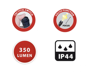 Torcia LED in alluminio con zoom 10W 350Lm IP44 (Velamp IN247) - Product Image 2