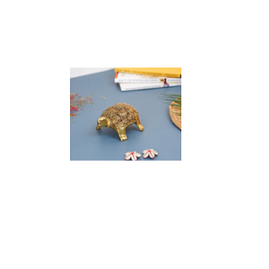 รูปปั้นเต่าทาสีด้วยมือสไตล์วินเทจ640gm รูปปั้นทองเหลืองสำหรับตกแต่งบ้านขัดเงา - Product Image 2